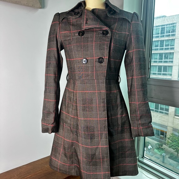 2013 H&M Plaid Double-Breasted Coat - Picture 1 of 8